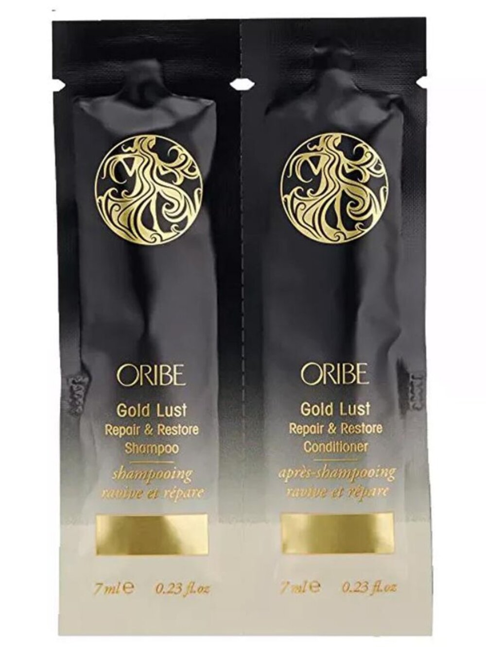 5 Oribe GOLD LUST Repair & Restore Shampoo + Conditioner 0.23 fl Oz Each NEW